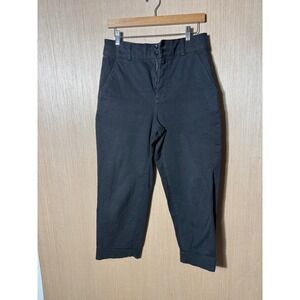Everlane Womens Black Organic Cotton High Rise Straight Leg Cropped Pants Size 6